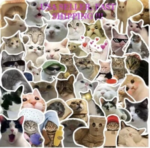 50Pcs Cute Cat Stickers Funny Good For Any Surface - Picture 1 of 3