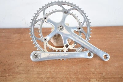 Juego de bielas de carretera vintage STRONGLIGHT SPEEDLIGHT PLATEADO ANODIZADO 172 mm 53/39T Foto 1 de 4