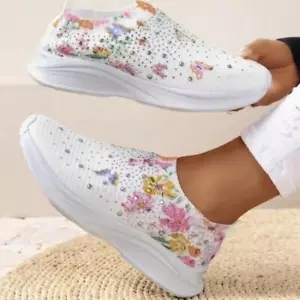 High Quality Women's Breathable Rhinestone Casual Sneakers Shoes Fashion 2025 - Picture 1 of 26