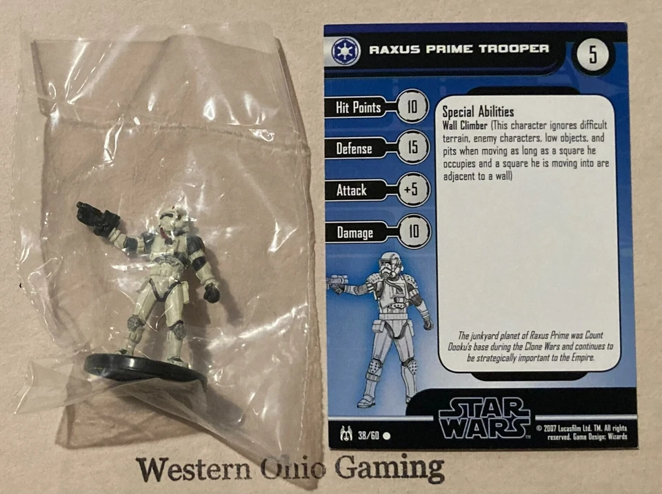Star Wars Miniatures Raxus Prime Trooper #38/60 NEW NIB The Force Unleashed - Image 1 of 1