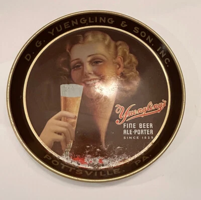 Bandeja de cerveza fina vintage D G Yuengling And Son y Porter 1829 Pottsville, PA Foto 1 de 4