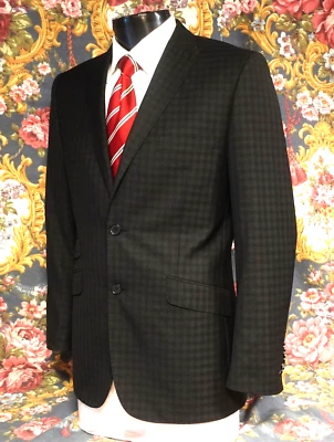 Jaqueta terno lapela pico xadrez janela lavanderia inglesa 40R - Imagem 1 de 4