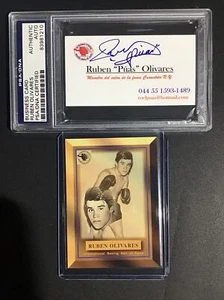 RUBEN OLIVARES “EL PUAS “BOXING AUTHENTIC AUTO 1991 HALL OF FAME MEXICO PSA/DNA - Picture 1 of 5