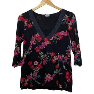 Vintage Y2K Top Meshed Floral Fairy Grunge Goth Party Girl Bluse 2000er - Bild 1 von 9