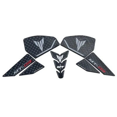 3D Rubber Fuel Gas Tank Pad Protector Decals Compatible With MT-03 MT03 FZ03 - Image 1 of 4
