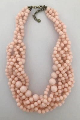 COLLAR DE RESINA ROSA TONO ORO 20"-22" Foto 1 de 2