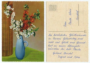 20472 - Herzlichen Glückwunsch zum Geburtstag - alte Ansichtskarte - Bild 1 von 1