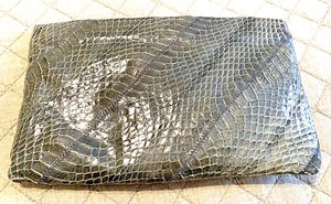 Vintage Ronay Snakeskin Clutch Convertible to Crossbody Handbag Gray - Picture 1 of 4