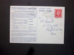 GB Stationery STO QEII 21/2d carmine Postcard size g KENSINGTON m/c H&B CS170 - Picture 1 of 2