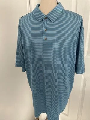 Ben Hogan Performance Venicia Blue Stripe GOLF POLO SHIRT Large XL, Logo/Sleeve - Image 1 of 4