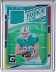 Camiseta deportiva Mike Gesicki 2018 Donruss Optic Rookie Threads parche rojo amarillo Bengals - Imagen 1 de 2