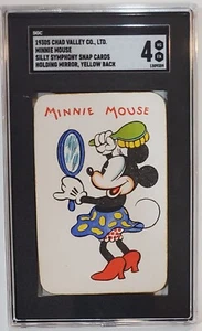 1930s Chad Valley Silly Symphony Snap Cards MINNIE MOUSE SGC 4 Yellow Back - Picture 1 of 2