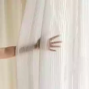 Blinds Style Chiffon White Tulle Curtains Living Room Fashion Striped Vertical - Picture 1 of 18
