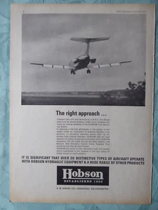 12/1966 PUB HM HOBSON FLAP BETRIEBSSYSTEM BAC ONE ELEVEN ORIGINAL ANZEIGE - Bild 1 von 1