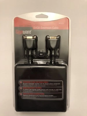 Gigaware 10 Ft (3.04M) SVGA Extension Cabe NEW SEALED - Image 1 of 3