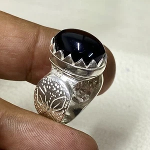 925 Sterling Silver Mens Ring Black Onyx Stone 10 US 10g 16x11mm Statement Gift - Picture 1 of 8