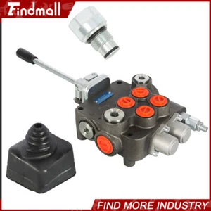 21GPM 2 Spool Hydraulic Directional Control Valve w/Joystick w/conversion plug - Picture 1 of 24