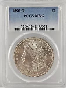 1890-O $1 Morgan Silver Dollar PCGS MS62 | Beautiful Blast White Coin - Picture 1 of 4