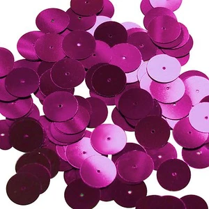 Round Sequin 15mm Fuschia Metallic Couture Paillettes - Picture 1 of 2