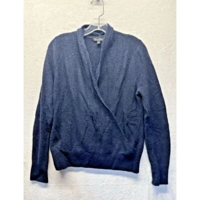 Suéter envolvente sintético cuello chal mezcla lana azul marino Banana Republic talla Pequeño Foto 1 de 4