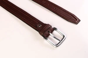 Cinturón de cuero Troy para hombre - Hecho a mano y cosido a mano Cuero de grano completo premium - Imagen 1 de 4
