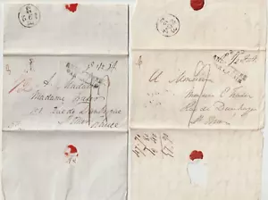 1822 2 LETTERE PARZIALI LONDRA A E O MRS A FRASER A SANT OMER FRANCIA 'PAR CALAIS' - Foto 1 di 2