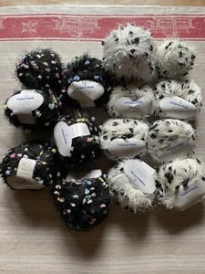 Wollpaket 800g von Junghans & bunten Tupfen—Effektgarn Fransengarn Kuschelgarn - Bild 1 von 6