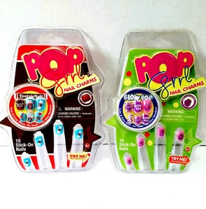 Tootsie Roll & Blow Pop Scented Pop Grrl Nail Charms Stick-On New - Picture 1 of 2