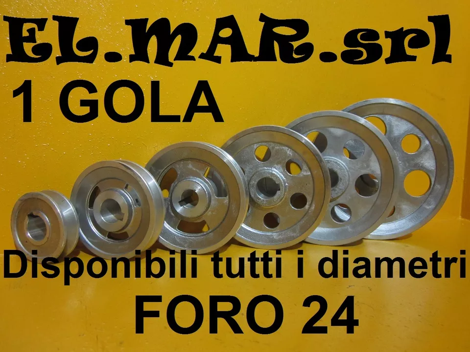 Puleggia Foro 24 mm 1 gola Sez. A TUTTI I DIAMETRI Motore elettrico compressore - Image 1 of 1