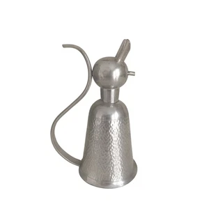 Vntg MCM Hammered Silver Metal Topsy Turvy Cat Goblet Chalice Wine Spirits Mug - Picture 1 of 8