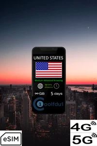 USA | Medium Advanced | 5 days | Mobile Internet Data eSIM | Fast Delivery - Picture 1 of 1