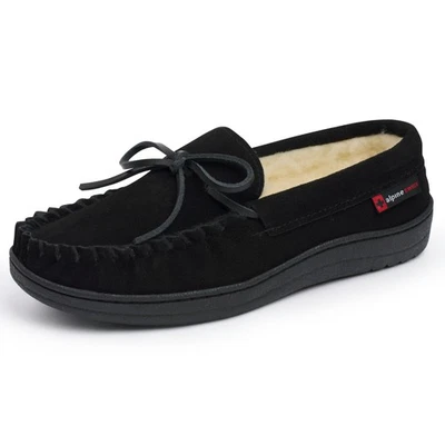 Zapatillas mocasín Alpine Swiss Sabine para mujer gamuza genuina casa zapato memoria Foto 1 de 4