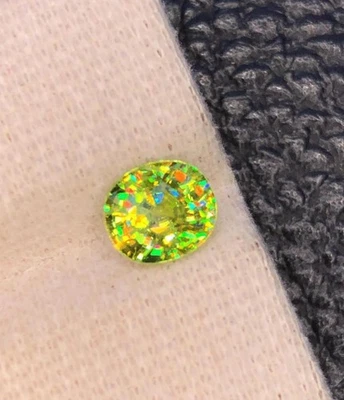 4.02 Ct Natural Full Fire Sphene Titanite Cushion Cut Loose Gemstone For Jewelry - Image 1 of 4