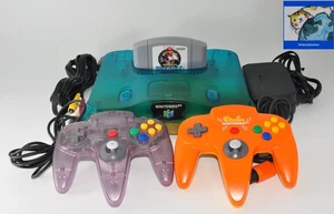 Consola Nintendo 64 N64 Azul Transparente con Mando Pikachu Mario Kart Region JP - Imagen 1 de 19