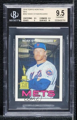 2016 Topps Heritage Mini /100 Noah Syndergaard #492 BGS 9.5 GEM MINT - Image 1 of 2