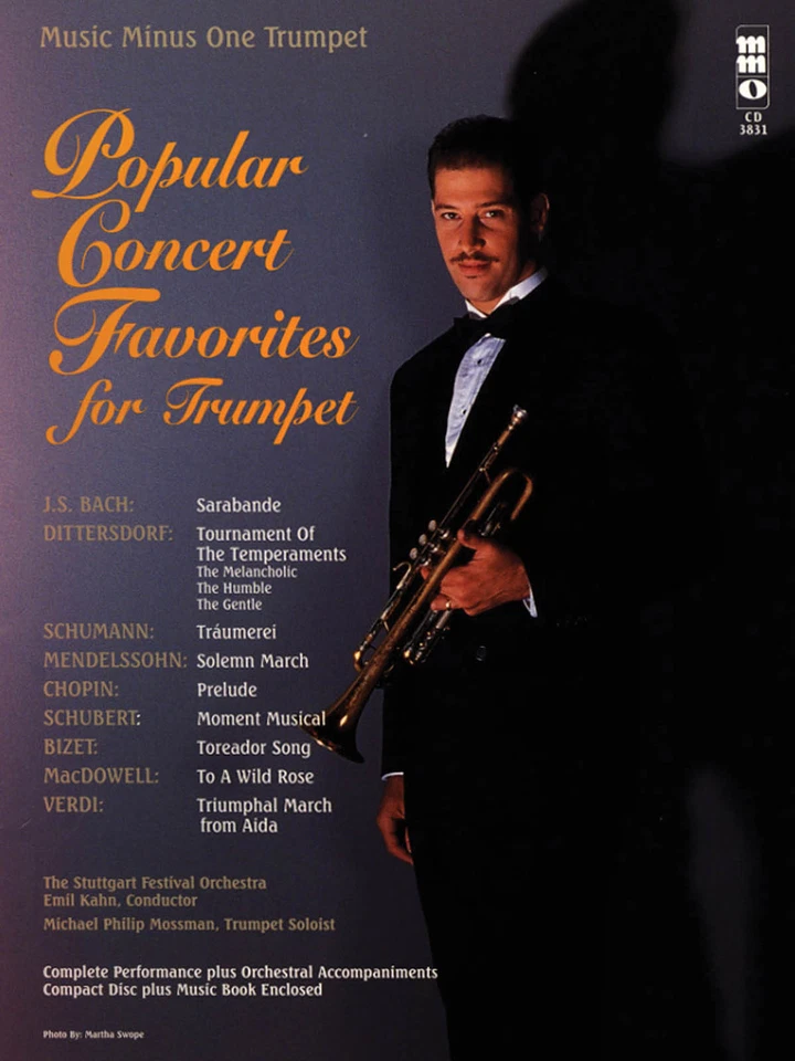 Popular Concert Favorites for Trumpet Sheet Music Minus One Play-Along Book CD - Image 1 of 1