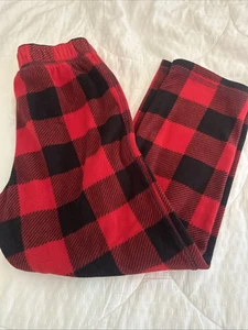 Gap Kids Red Black Buffalo Check Fleece Pj Pants Size 8 - Picture 1 of 5