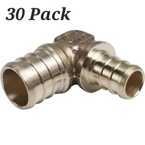 LTWFitting - 1/2" x 3/4" PEX Winkel, bleifrei Messing, PEX F1807, 30er Pack, Neu! - Bild 1 von 5