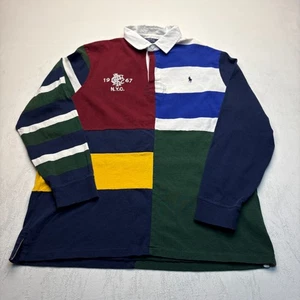Polo Ralph Lauren Herren Rugby Trikot Shirt Größe 2XL RLPC Wappen Patchwork NYC Pony - Bild 1 von 3