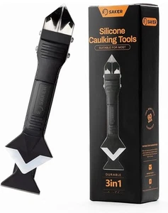 Saker Silicone Caulking Tools-3 in 1 Sealant Finishing Tool Grout Remove Scraper - Picture 1 of 5