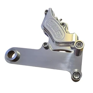 HARLEY DAVIDSON HARRISON "BILLET" REAR BRAKE CALIPER AND BRACKET POLISHED FXR - Picture 1 of 4