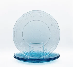 Set of 4 Arcoroc Minos Glass 10.75 Dinner Plates - Sapphire Blue Grapes & Vines - Picture 1 of 7