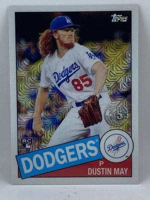 2020 Topps 1985 Chrome Mojo Refractor Dustin May RC #85C-19 Dodgers - Image 1 of 2