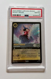 2024 DISNEY LORCANA EN D23 EXPO PROMO MICKEY MOUSE PLAYFUL SORCERER PSA 10 - Picture 1 of 3