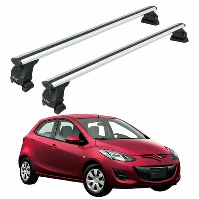 Barras transversales de techo plateadas para Mazda serie 2 2007-2015 Foto 1 de 4