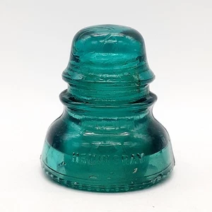 Vintage Hemingray Glass Insulator No 40 Teal Blue Aqua Collectible USA Antique - Picture 1 of 4