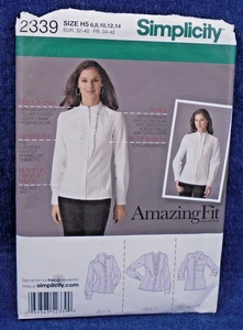 Simplicity Pattern 2339 Amazing Fit Shirt Blouse w/ Different Cup Sizes 8-14 - Picture 1 of 3