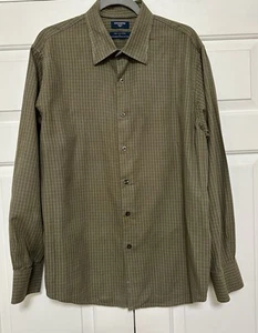 Men’s Dockers Dark Olive Striped Long Sleeve Button-Up Shirt -  Size Large - Picture 1 of 6