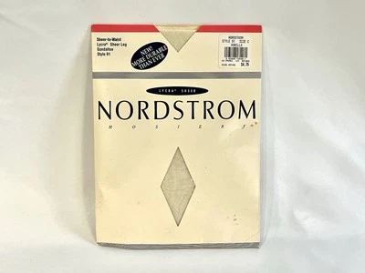Vintage Nordstrom Hosiery Vanilla Lycra Sheer Style 91 Size C Sandaltoe NIP - Image 1 of 2