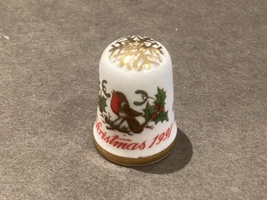 VINTAGE CAVERSWALL COLLECTABLE CHRISTMAS 1991 THIMBLE - Picture 1 of 5
